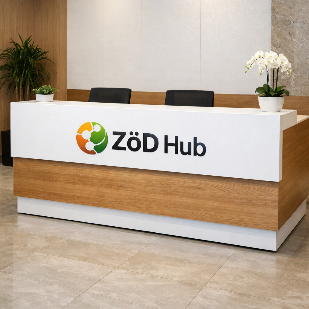 Reception desk at ZoD Hub